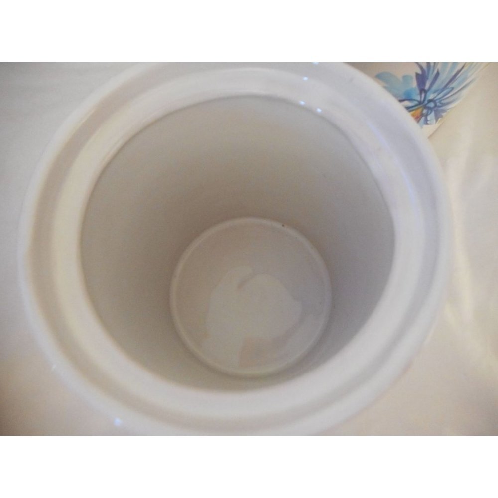 Blue Floral Canister Set w/ lids HandPainted numbered Italy Estate Find Pottery - Picture 7 of 12